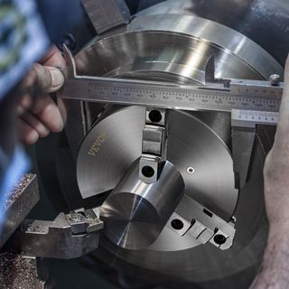 Chuck de Torno de 3 Garras, 8'', Chuck Autocentrante, Rango de Sujeción de 0.16-8 in/4-200 mm con Tornillos de Fijación en T y Llave Hexagonal, para Torno, Impresora 3D, Centro de Mecanizado, Máqu...