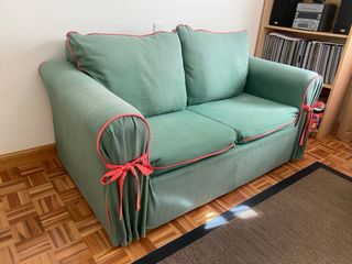 sofa cama dos plazas color verde  cama - 1.20