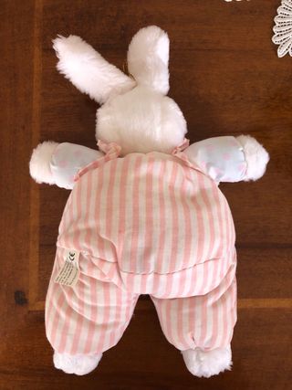 Coniglietto Pasquale Peluche Rosa e Bianco