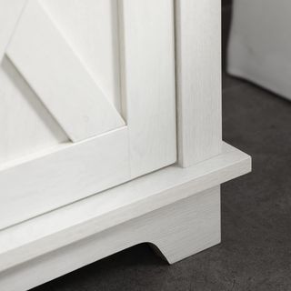 Mueble de Baño Bajo Lavabo con Armario de 2 Puertas y Estante Abierto, Mueble de Baño en Aglomerado, para Lavabos Con o Sin Columna, 60X30X60 Cm, Blanco y Color Nogal