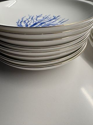 Set di stoviglie El Corte Inglés 8 pezzi con disegno corallo blu