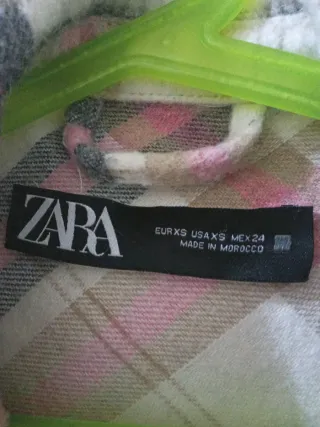 Camisa ZARA cuadros rosa talla XS
