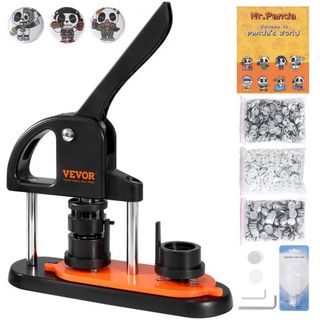 Máquina de Hacer Botones, Fabricante de Pines de 0.98 pulgadas/25mm, Kit de Prensa de Insignias Sin Instalación, Suministros para Hacer Botones DIY para Niños con 500 piezas de Piezas de Botón, Co...