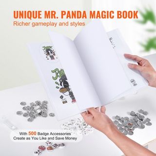 Máquina de Hacer Botones, Fabricante de Pines de 0.98 pulgadas/25mm, Kit de Prensa de Insignias Sin Instalación, Suministros para Hacer Botones DIY para Niños con 500 piezas de Piezas de Botón, Co...