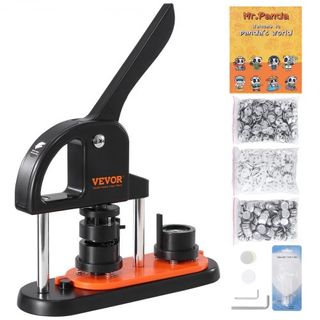 Máquina de Hacer Botones, Fabricante de Pines de 0.98 pulgadas/25mm, Kit de Prensa de Insignias Sin Instalación, Suministros para Hacer Botones DIY para Niños con 500 piezas de Piezas de Botón, Co...