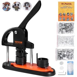 Máquina de Hacer Botones, Fabricante de Pines de 1.25 pulgadas/32mm, Kit de Prensa de Insignias Sin Instalación, Suministros para Hacer Botones DIY para Niños con 500 piezas de Partes de Botón, Co...