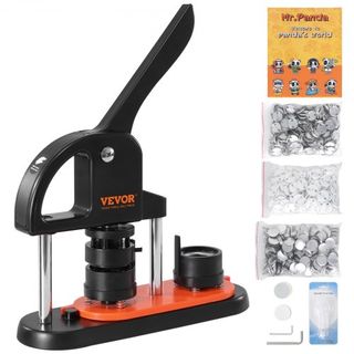 Máquina de Hacer Botones, Fabricante de Pines de 1.25 pulgadas/32mm, Kit de Prensa de Insignias Sin Instalación, Suministros para Hacer Botones DIY para Niños con 500 piezas de Partes de Botón, Co...