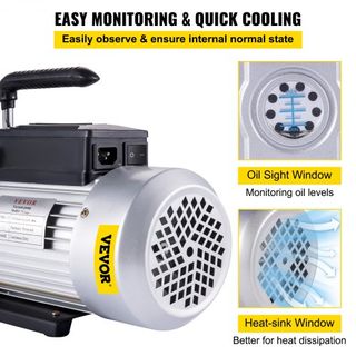 Bomba de Vacío de Una Etapa 717 L/min(12CFM) 340 L/min Puerto de entrada 1/4