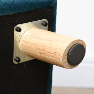 Sofá para Perros y Gatos con Diseño Escandinavo y Cojín Acolchado, Cama para Animales de Interior en Terciopelo y Madera, 64X45X36Cm, Azul