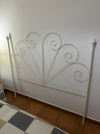 Cabecero forja blanco roto 135cm