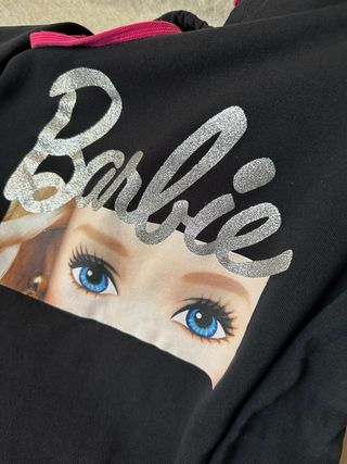 Felpa nera Barbie con cappuccio