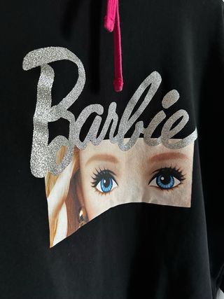 Felpa nera Barbie con cappuccio