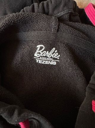 Felpa nera Barbie con cappuccio