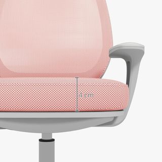 Silla de Oficina Ergonómica Ajustable en Altura con Respaldo Transpirable, Silla de Escritorio de Tela de Malla, 55X48X82.5-94.5 Cm, Rosa
