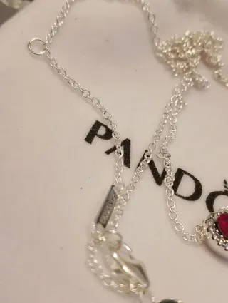 Collar Pandora Corazón Rojo y Circonitas