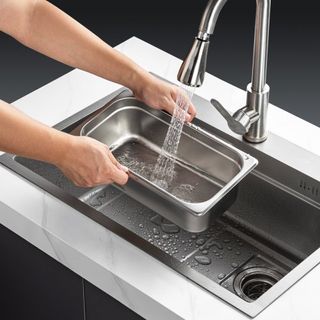 6 Paquete de Sartenes de Hotel, Sartén de Vapor Anti-Jam de Tamaño 1/3, Sartén de Mesa de Restaurante de Acero Inoxidable de 0.8 mm de Grosor, Sartén de Mesa Comercial de 4 Pulgadas de Profundidad...