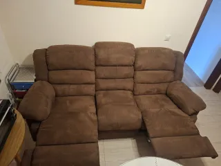 Sofá de 3 plazas marrón