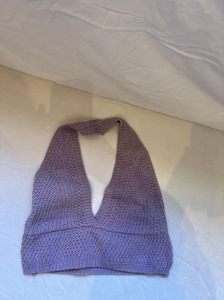 Top de crochet morado talla única