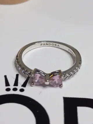 Anello Pandora Fiocco luminoso Rosa Argento