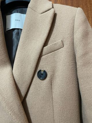 Abrigo Mango Camel Paño
