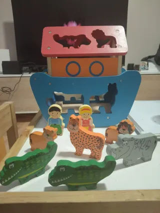 Juguete Madera Arca de Noé Figuras Animales