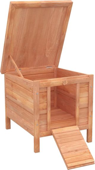 Conejera Jaula para Conejos Interior Exterior Jardín Techo Abatible en Madera 51X42X43Cm