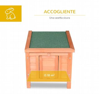 Conejera Jaula para Conejos Interior Exterior Jardín Techo Abatible en Madera 51X42X43Cm