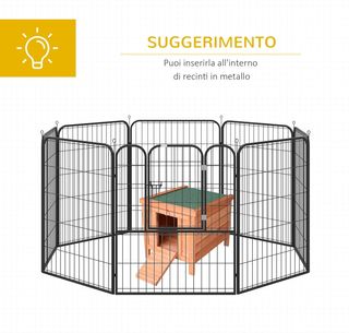 Conejera Jaula para Conejos Interior Exterior Jardín Techo Abatible en Madera 51X42X43Cm