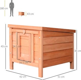 Conejera Jaula para Conejos Interior Exterior Jardín Techo Abatible en Madera 51X42X43Cm