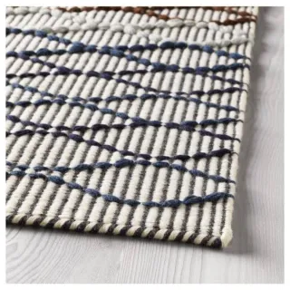 Alfombra Ikea Alrum beige y azul
