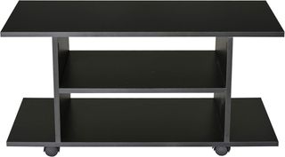 Mueble TV Moderno Con Estantes, Mueble Porta TV De 42" Con Ruedas Giratorias Con Frenos, 2 Pequeños Estantes Laterales Para Sala De Estar Y Dormitorio, 80X40X40 Cm, Negro