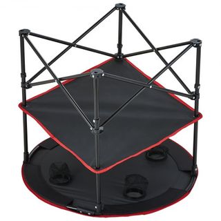 Mesa de Camping Plegable, Mesas Laterales Portátiles para Exterior, Mesa Ligera Plegable de Tela Oxford 600D y Acero, Mesa de Trabajo Ultra Compacta con Gran Almacenamiento y Bolsa de Transporte, ...