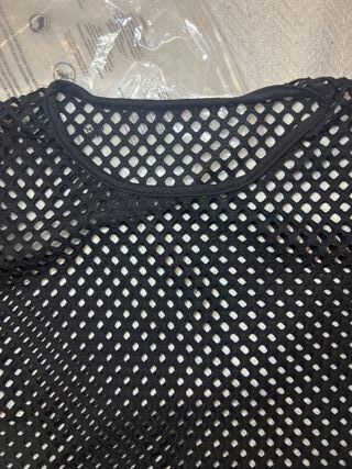 Camisa de rejilla negra talla única
