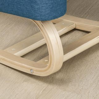 Silla Ergonómica Con Reposapiés de Madera de Abeto, Silla Postural Con Cojín de Espuma y Poliéster para Casa y Oficina, Azul