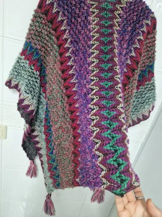Poncho Étnico Multicolor Talla Única