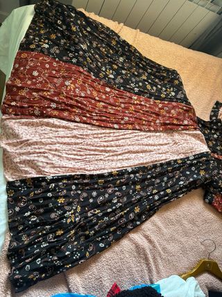 Vestido largo Zara estampado patchwork