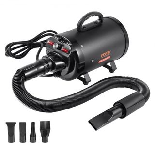 Secador de Perros, Secador de Pelo para Mascotas de 2000W/2.7HP, Secador de Pelaje para Mascotas con Control de Velocidad y Temperatura Ajustable, Secador de Pelo para Mascotas con 4 Boquillas y M...