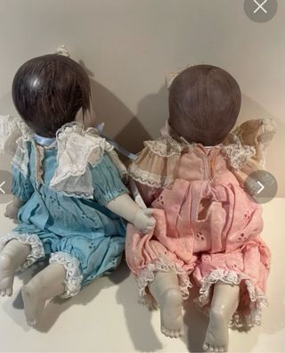 Coppia bambole porcellana vintage