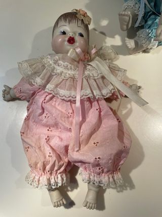 Coppia bambole porcellana vintage