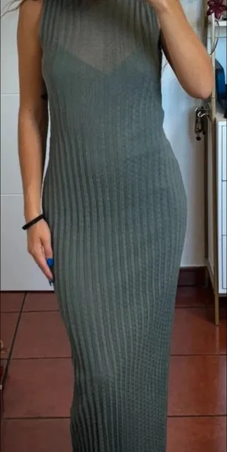 Vestido verde Zara Talla S