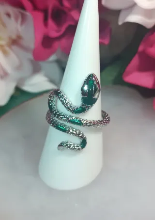 Anillo Serpiente Plata Ley 925 Ajustable