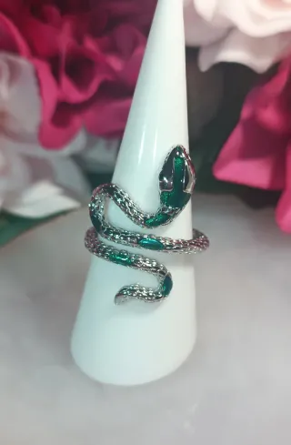 Anillo Serpiente Plata Ley 925 Ajustable