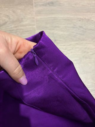 Falda Zara Morada Satén