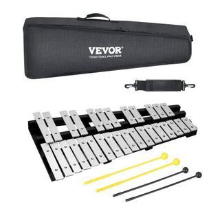 Kit de Campanas Glockenspiel de 30 Notas, Instrumento de Percusión con Maquetas, Palos de Tambor y Bolsa de Transporte, Conjunto Profesional de Instrumentos de Percusión Glockenspiel para Estudian...