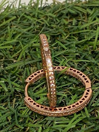 Pendientes Aro Pandora Corazones Oro Rosa