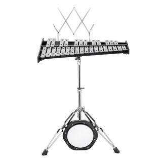Kit de Campanas Glockenspiel de 30 Notas, Conjunto de Instrumentos de Percusión Profesional con Mallets, Palos de Batería, Soporte de Música, Pad de Práctica de 203 mm / 8", Soporte Ajustable y Bo...