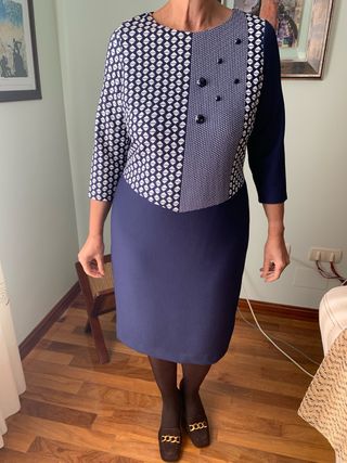 Vestido elegante primavera manga francesa