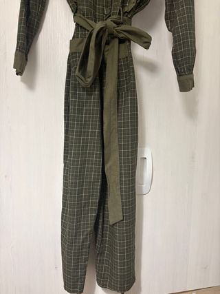 Mono Banoffee cuadros verde y marrón