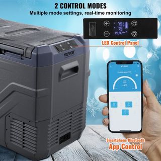 Refrigerador de Coche, Refrigerador de Coche de 12 Voltios, Congelador Portátil de Doble Zona de 40 L, Rango Ajustable de -4℉ a 68℉, Enfriador de Compresor de 12/24V CC y 100-240V CA para Activida...