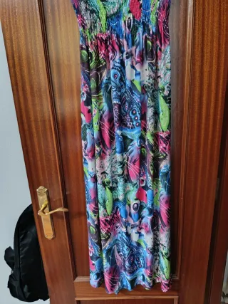 Vestido largo estampado halter